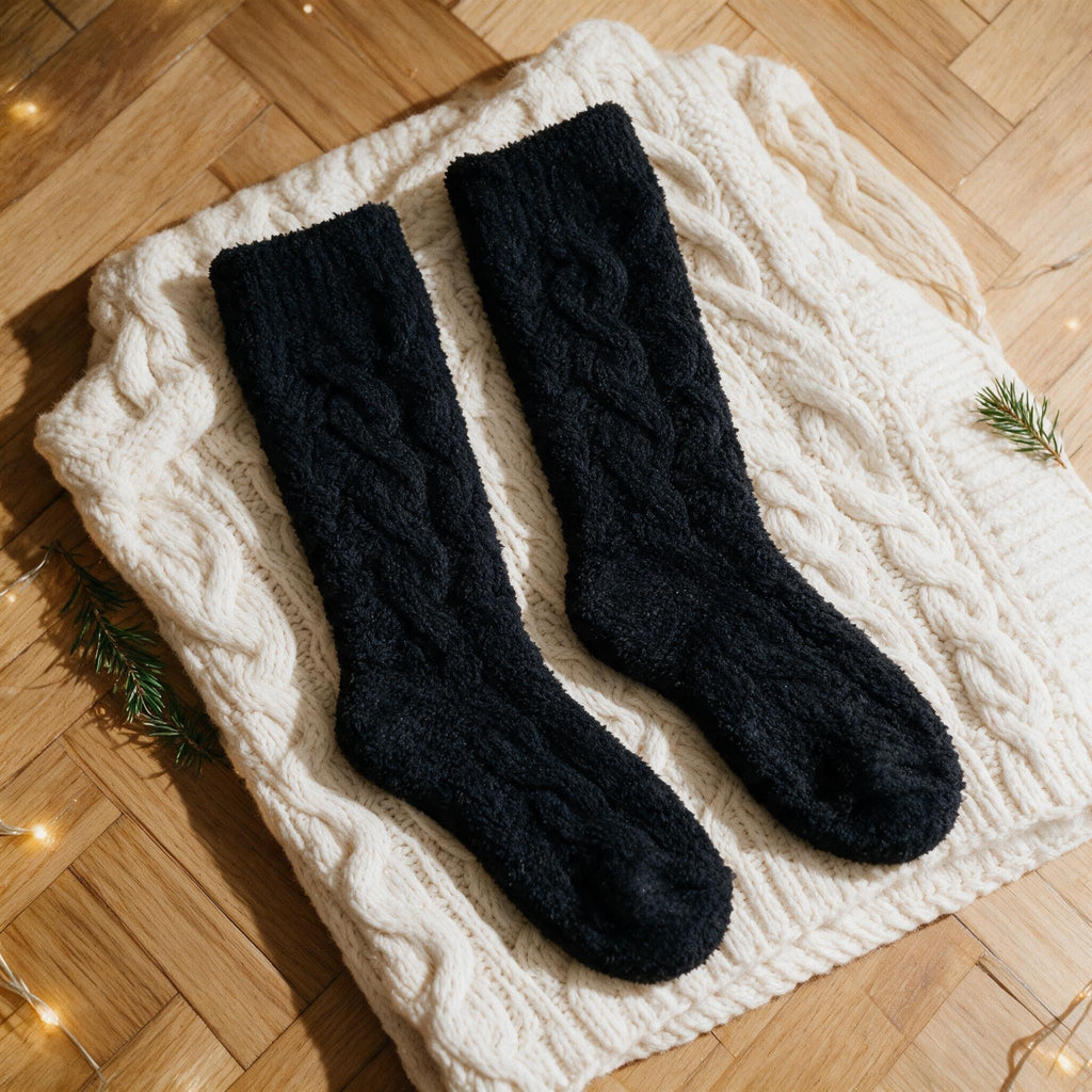 Chaussettes douces et chaudes - Cannelle - Noire