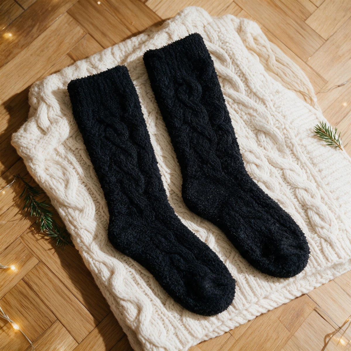 Chaussettes douces et chaudes - Cannelle - Noire