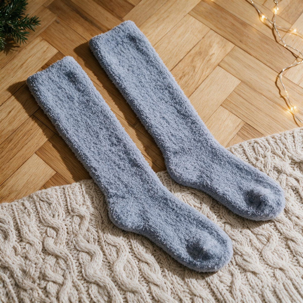 Chaussettes en pilou bleu - Nuage - Bleue