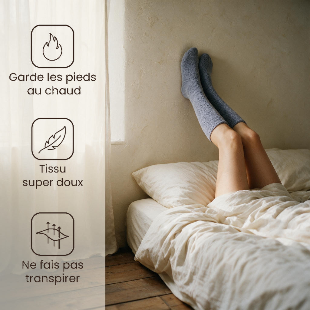 Chaussettes en pilou bleu - Nuage - Bleue