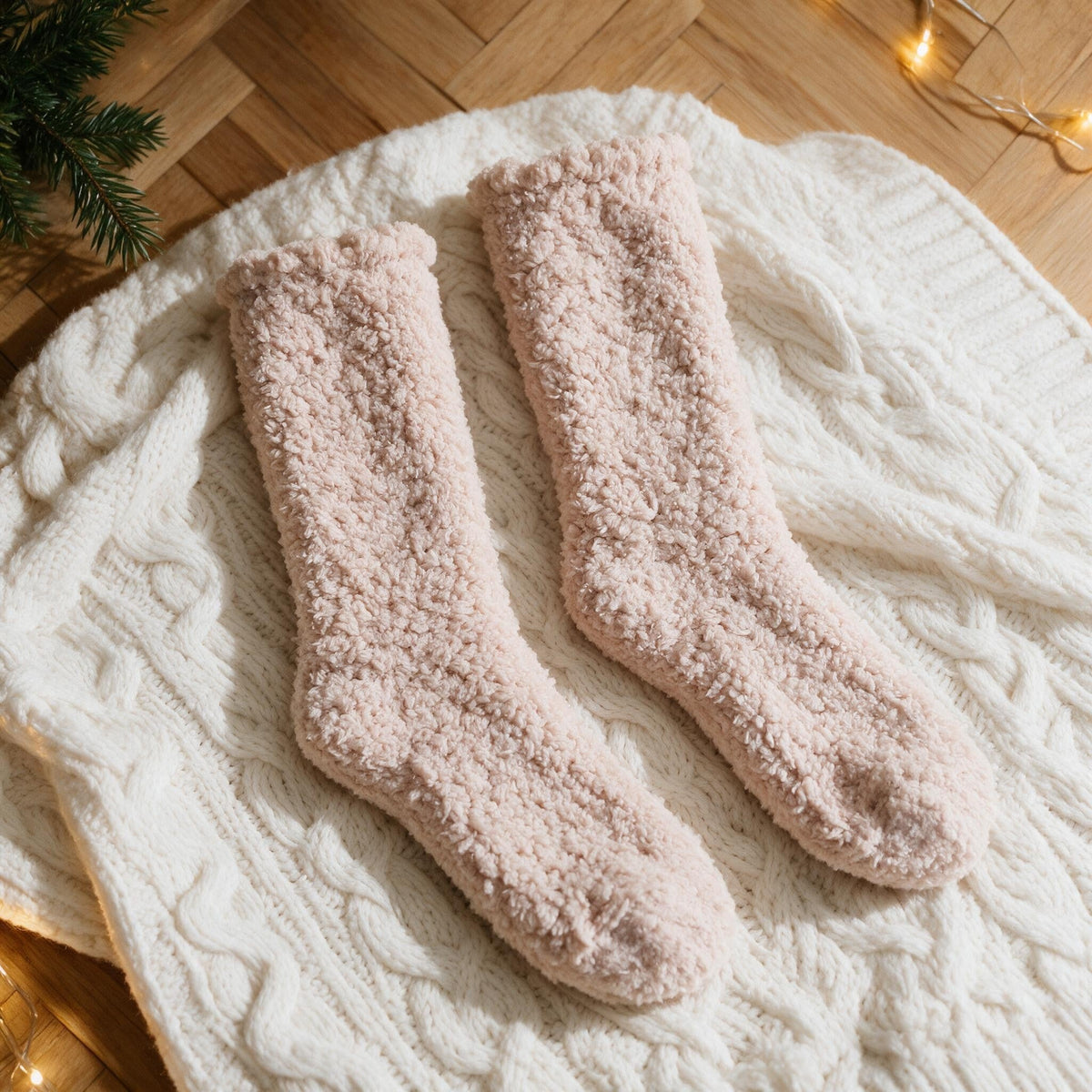 Chaussettes épaisses pilou - Pelote - Rose