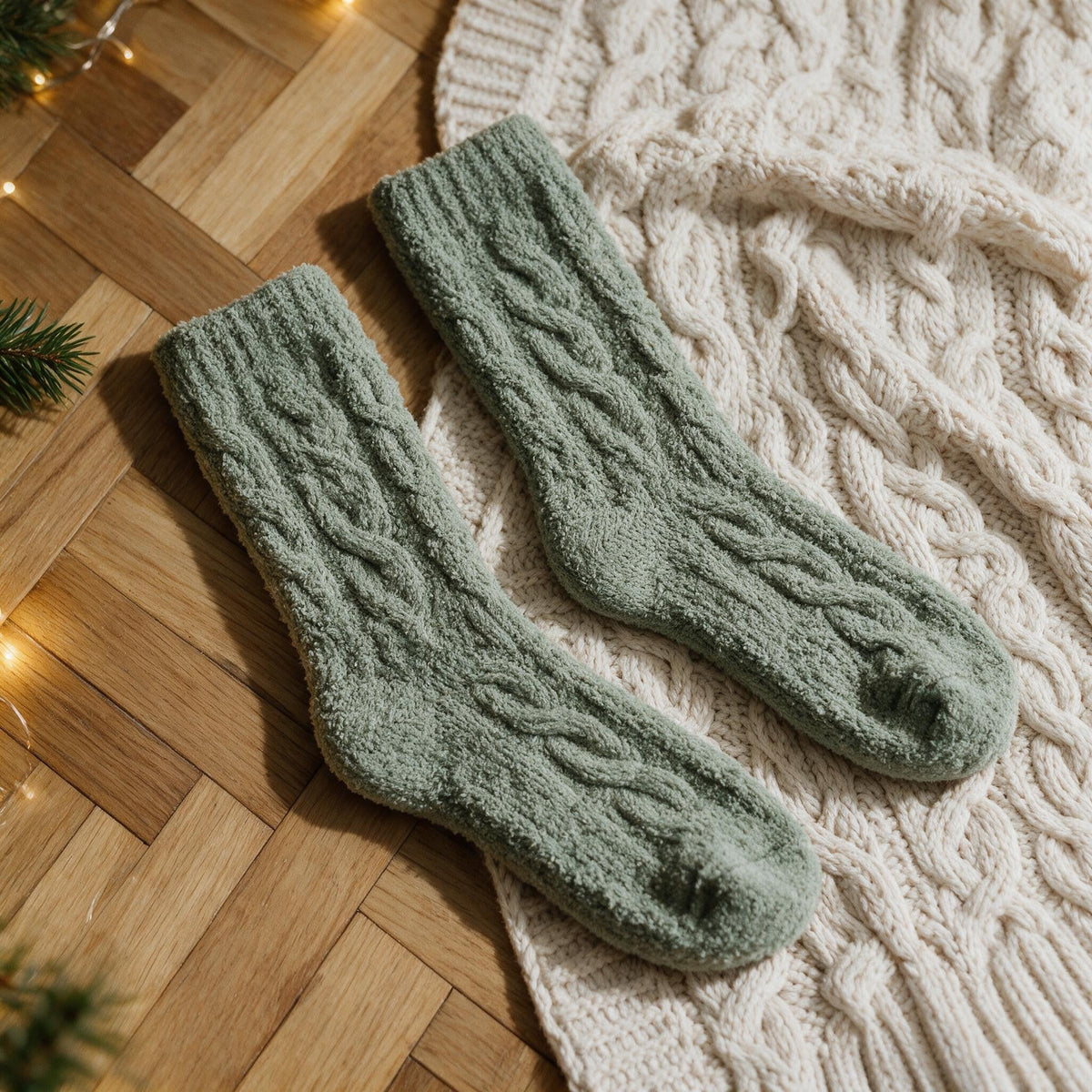 Chaussettes moumoutes - Cannelle - Verte