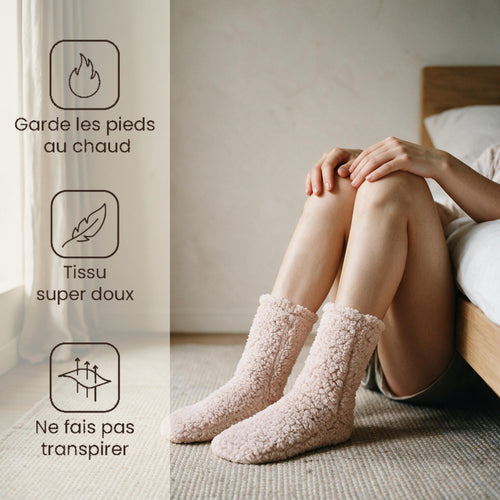 Chaussettes épaisses pilou - Pelote - Rose