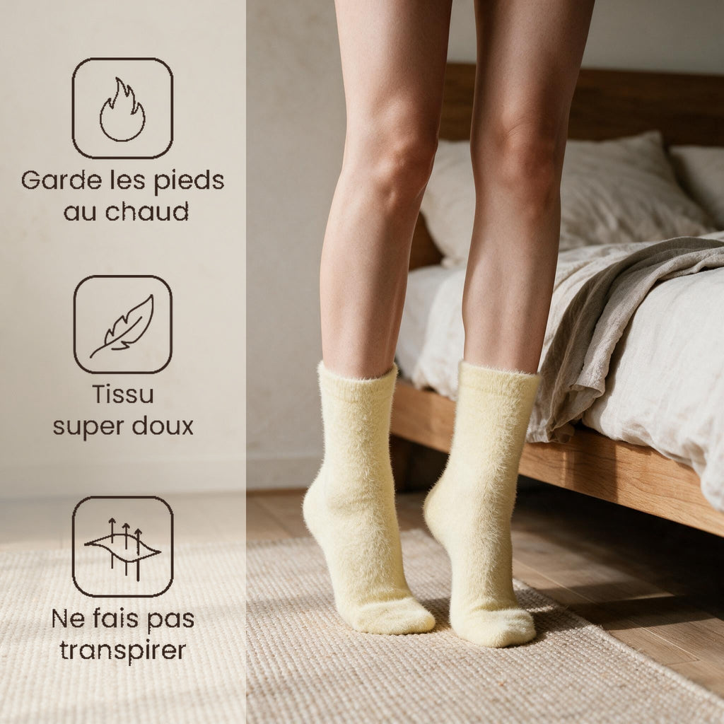 Chaussettes pilou pilou jaunes - Caresse - Jaune