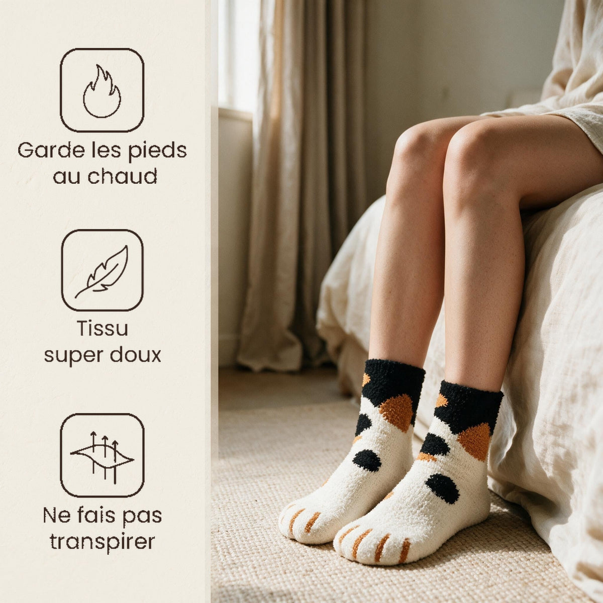 Chaussettes pilou pilou chat - Ronron - Chat Roux