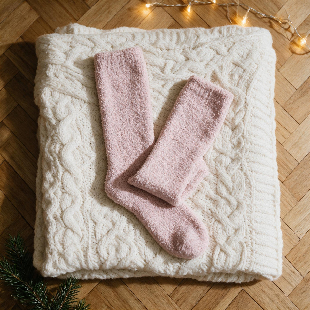 Chaussettes pilou pilou roses - Nuage - Rose