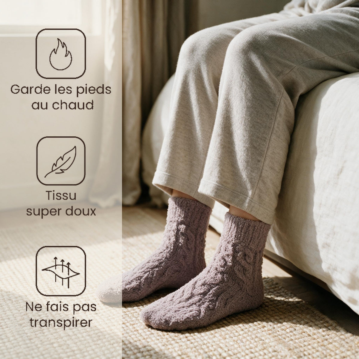 Chaussettes polaires - Cannelle - Violette