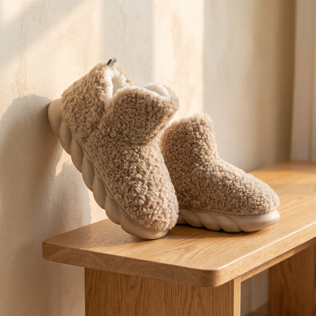 Chaussons bottines pilou pilou - Moufle - Beige