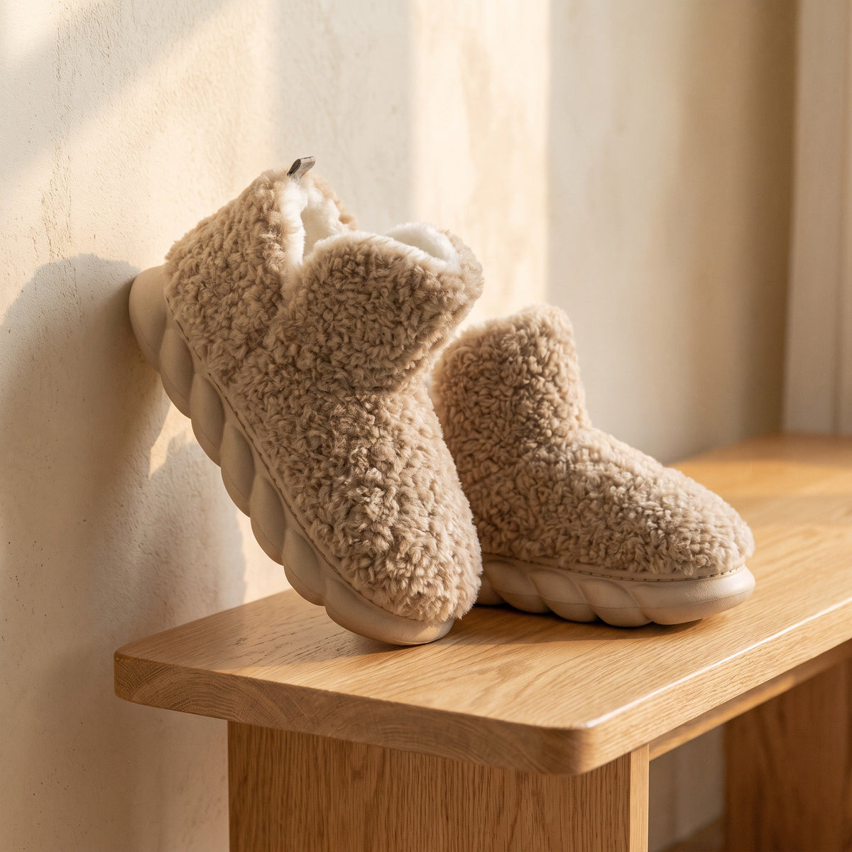 Chaussons bottines pilou pilou - Moufle - Beige