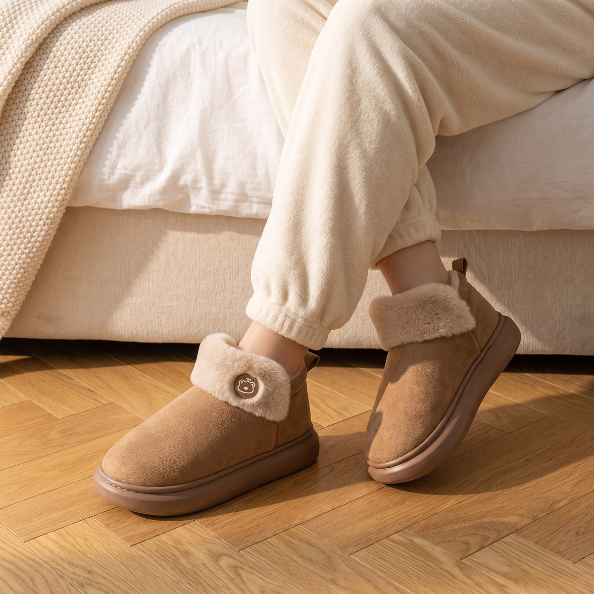 Chaussons pilou pilou femme moumoute - Moumoute - Marron Foncé