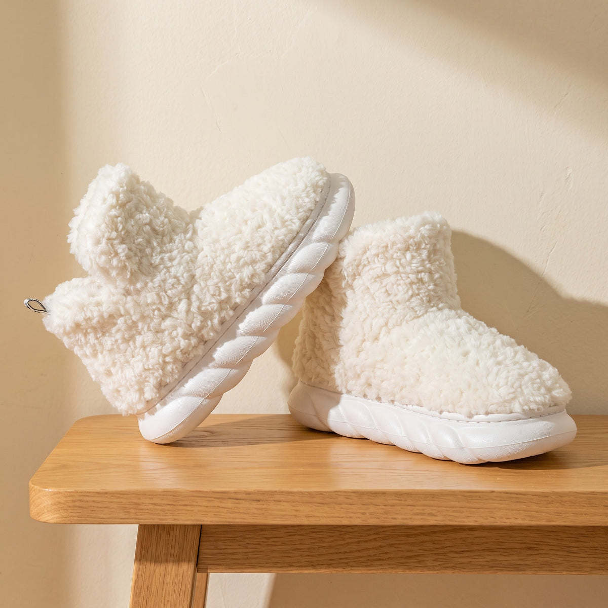 Chaussons pilou pilou blancs - Moufle - Blanc