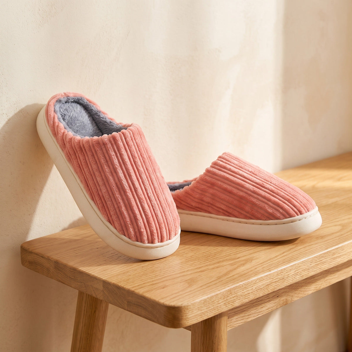 Chaussons pilou pilou roses - Praline - Rose