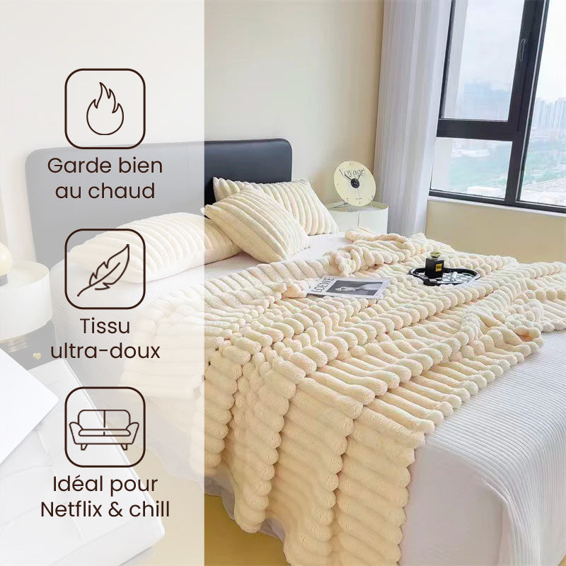 Grand plaid pilou pilou - Sieste - Blanc