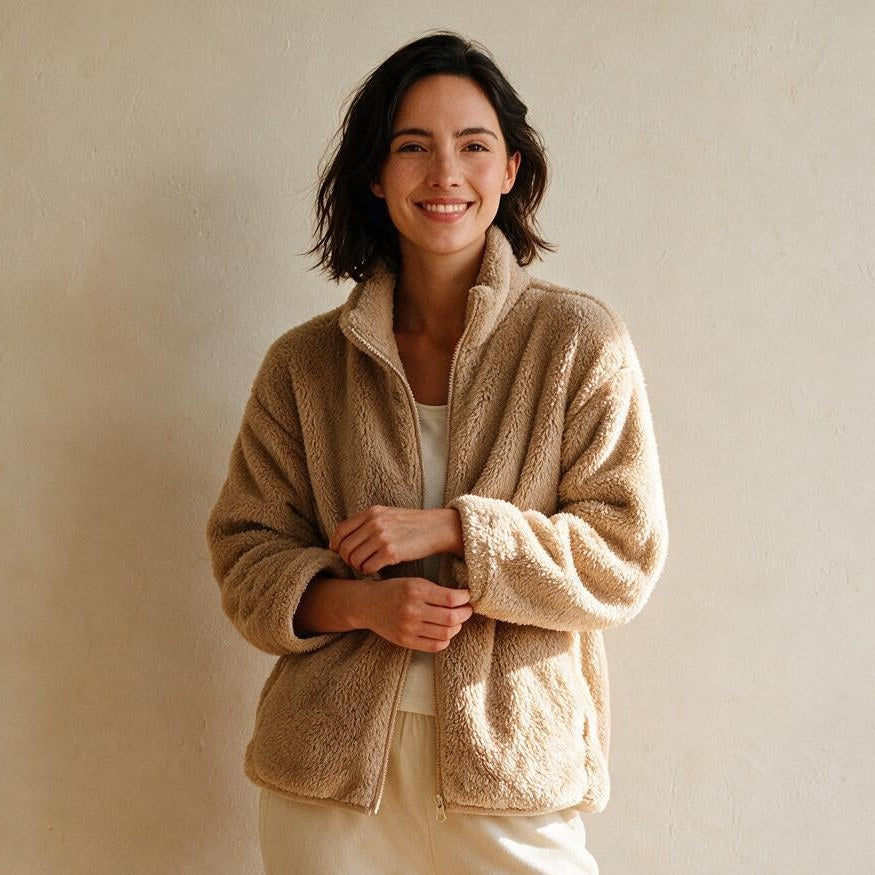 Grosse veste pilou pilou - Douillette - Beige