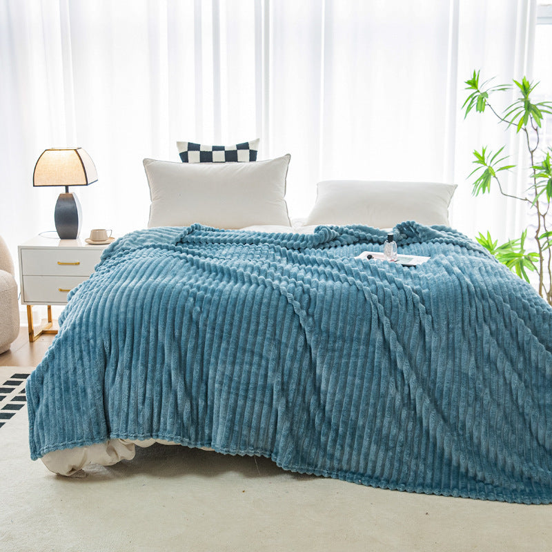 Plaid pilou bleu - Sieste - Bleu