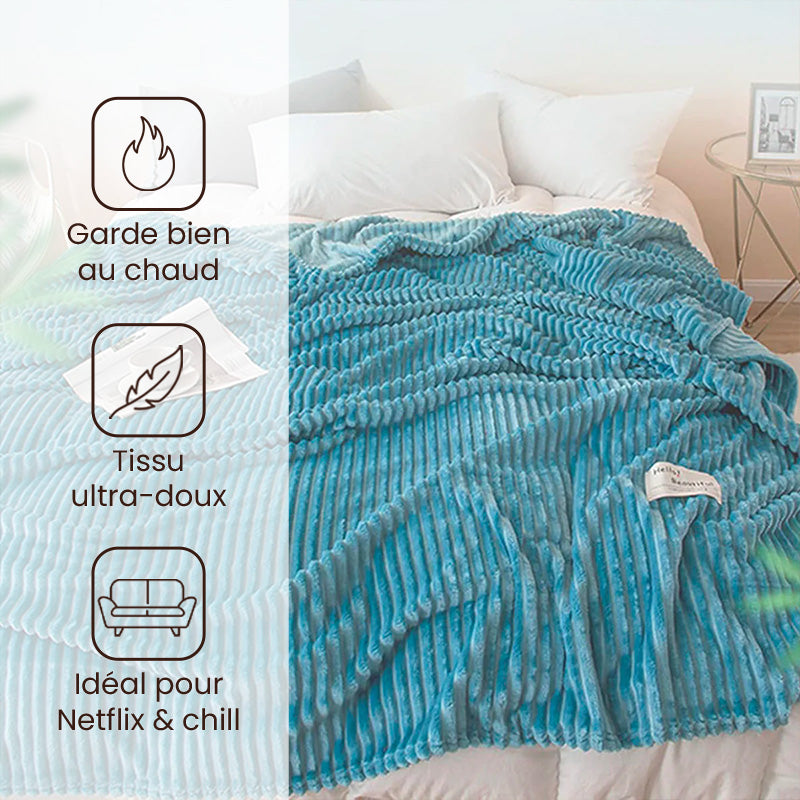 Plaid pilou bleu - Sieste - Bleu