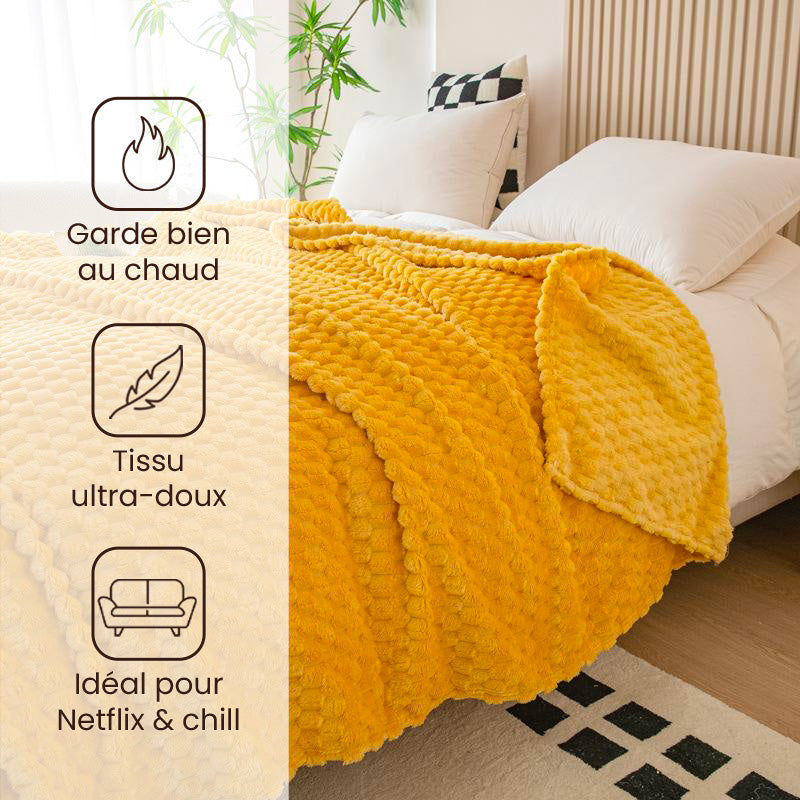 Plaid pilou jaune - Berceuse - Jaune