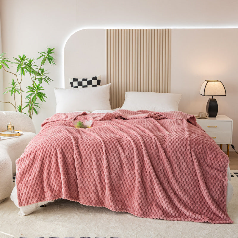 Plaid pilou pilou framboise - Berceuse - Rose Framboise