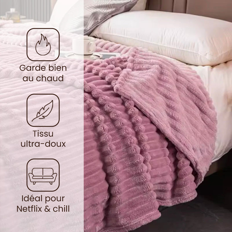 Plaid pilou pilou rose - Sieste - Rose