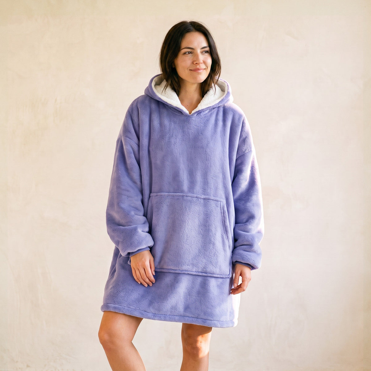 Pull plaid femme - Câlin - Mauve