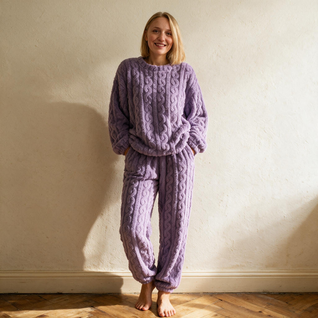 Pyjama cocooning pour femme - Brioche - Lilas