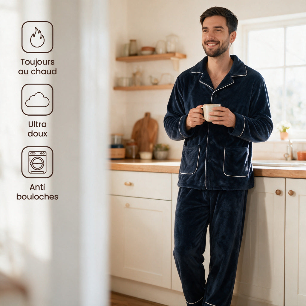 Pyjama cocooning homme - Grasse mat’ - Bleu Marine