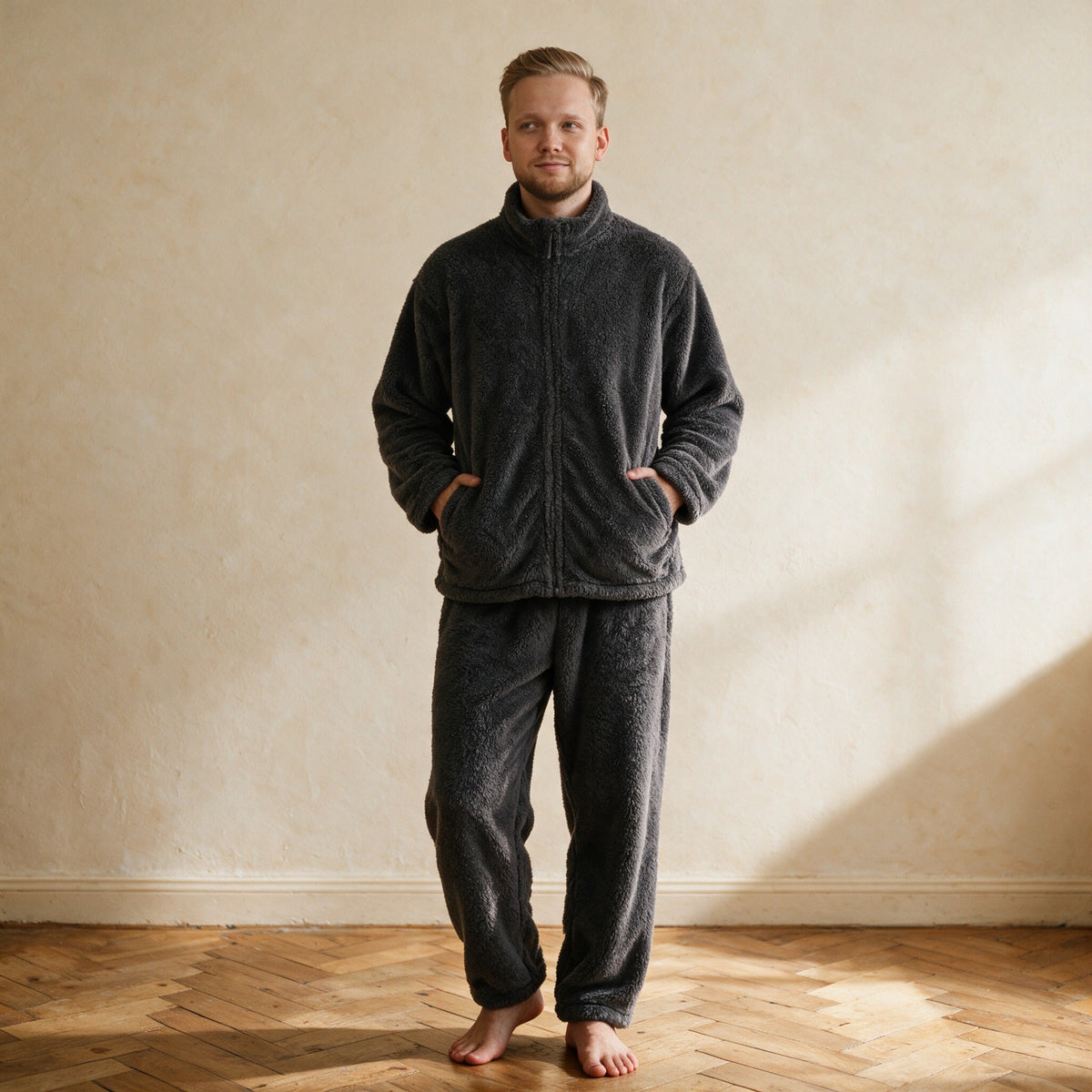 Pyjama homme hiver - Marmotte - Gris Anthracite