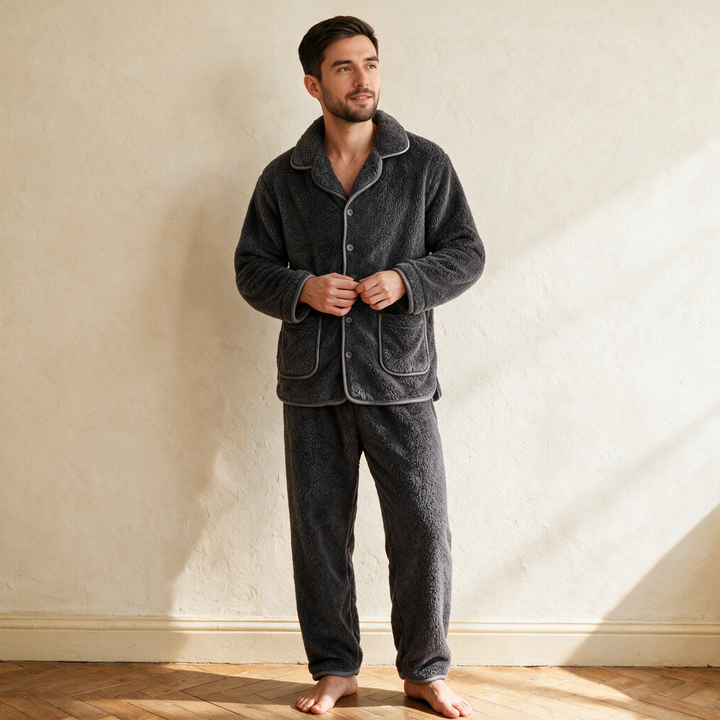 Pyjama plaid pour homme - Grasse mat’ - Gris Anthracite