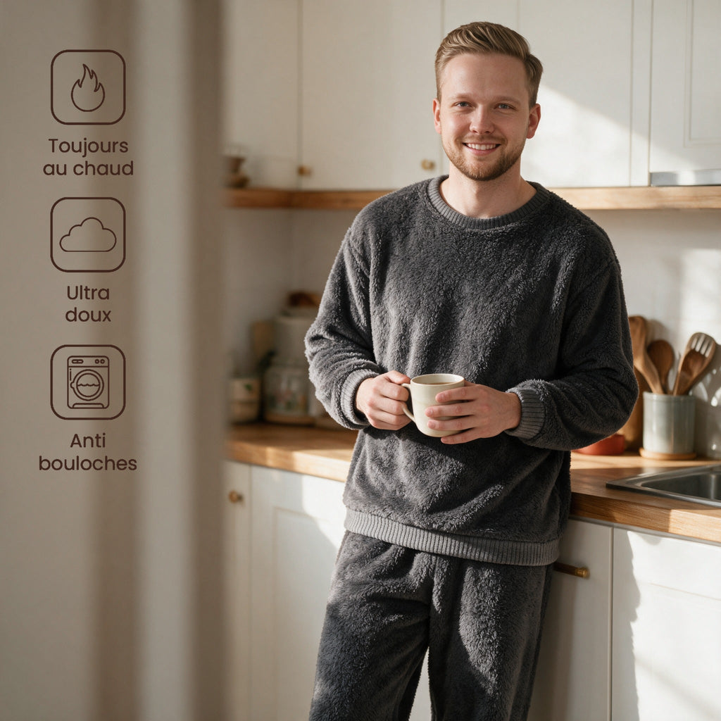 Tenue cocooning homme - Pantouflard - Gris Anthracite