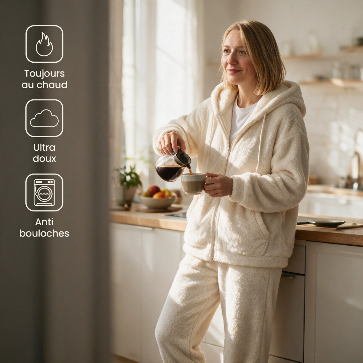 Tenue d'intérieur polaire pour femme - Mamour