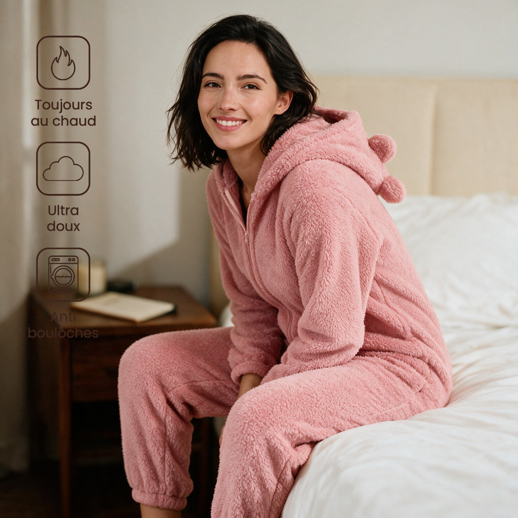 Combinaison pilou pilou rose - Nounours - Rose