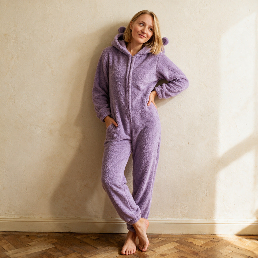 Combinaison pyjama mauve - Nounours - Mauve