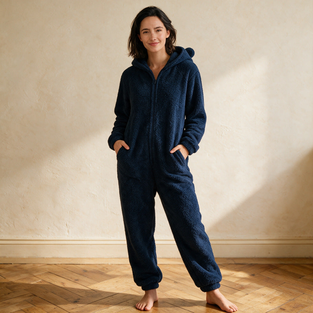 Combinaison pyjama pilou - Nounours - Bleue