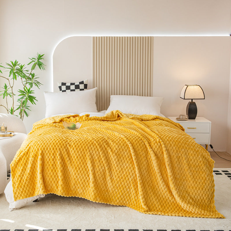 Plaid pilou jaune - Berceuse - Jaune
