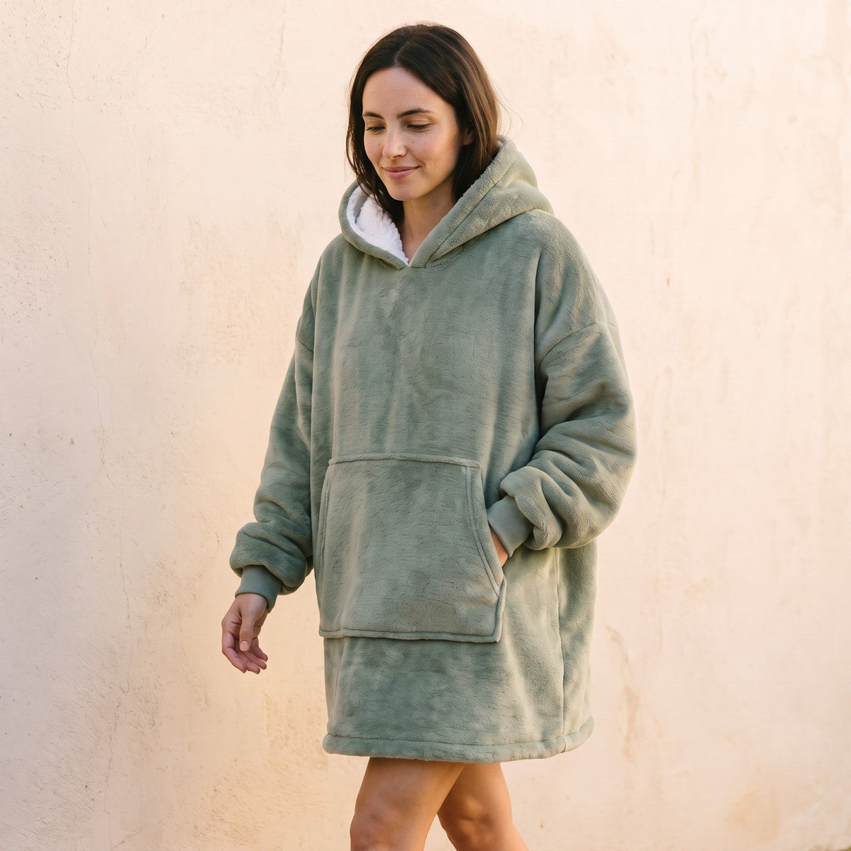 Pull plaid polaire - Câlin - Gris