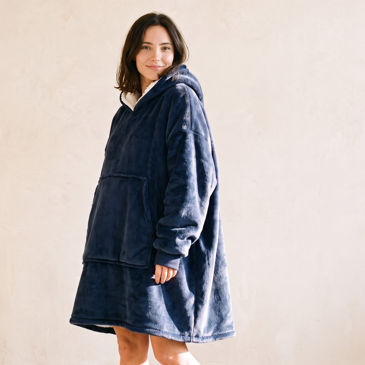 Sweat plaid pilou pilou - Câlin - Bleu Marine